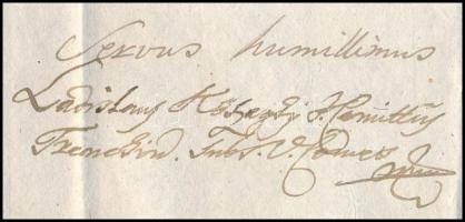 1767 Kőszeghy László trencséni alispán levele aulendorfi Königsegg Ferenc Xavér báró tábornok, földb...