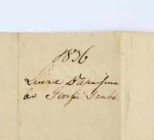 1836 Felsőpetény, evangélikus keresztelési anyakönyvi kivonat, latin nyelven, rányomott viaszpecsétt...