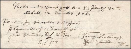 1583 Azonosítatlan személy levele Körmöcbánya város magisztrátusának különféle kereskedelmi ügyekben...