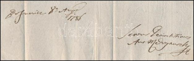 1786 Mednyánszky Antal földbirtokos levele Novotny Bernát illavai felvigyázó részére egy illavai lak...