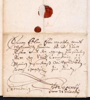 1652 Azonosítatlan személy levele Körmöcbánya város magisztrátusának peres ügyben, német nyelven, kü...