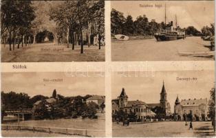 1912 Siófok, Balatoni hajó, Sió részlet, Darányi tér, Belső strand