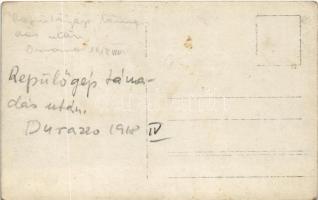 1918 Repülőgép támadás után Durazzoban / WWI Austro-Hungarian K.u.K. military, street scene after ae...