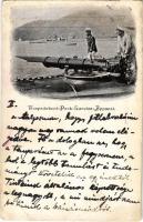 1898 Torpedoboot-Deck-Lanzier-Apparat. K.u.K. Kriegsmarine / Osztrák-Magyar Haditengerészet torpedóvető forgatható berendezése / Austro-Hungarian Navy torpedo launcher (EB)