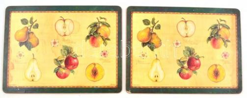 Wok serpenyő fa nyéllel, kopott + 2 db parafa alátét, 22,5x30,5 cm