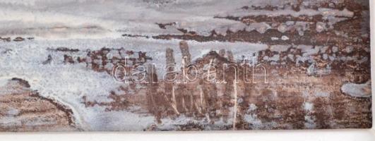 Olvashatatlan jelzéssel. Tanya télen. Olaj, farost, fa keretben, 15x15 cm,