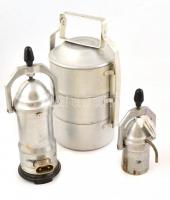 4 db retró szódásszifon+ 40 db szódapatron + 1 habszifon + 3 retró kávéfőző + 1 éthordó, m: 32 cm