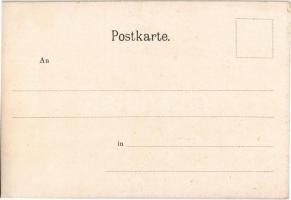 Schneeheil! Schneeschuhe, Rennwölfe etc. Ski, winter sport art postcard. Wintersportverlag, Berlin S...