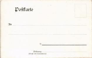 Gruss aus... Schneeschuhe, Rennwölfe etc. Ski, winter sport art postcard. Wintersportverlag, Berlin ...