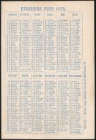 1875 J. Baruch brüsszeli fogorvos reklámos kártyanaptára / Calendar card of Brussel dentist 8x12 cm