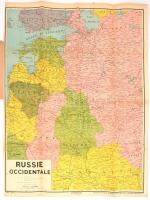 cca 1940 Nyugat-Oroszország térképe holland nyelven, kiadói papír védőborítóban, a hajtás mentén kissé szakadt, 1:2.000.000, 72,5x54 cm
