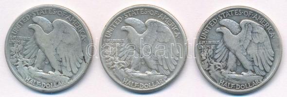 Amerikai Egyesült Államok 1940. 1/2$ Ag "Walking Liberty" 1941. 1/2$ Ag "Walking Libe...