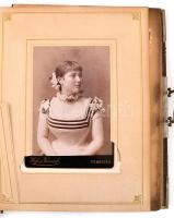 cca 1860-1890 Egy magas rangú család fotóalbuma 60 db vizitkártya nagyrészt magyar fényképészek műte...