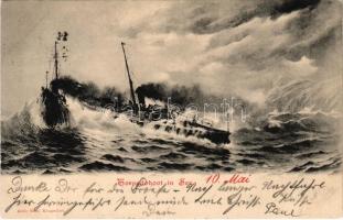 1901 Torpedoboot in See 10 Mai, K.u.K. Kriegsmarine / Austro-Hungarian Navy torpedo boat. Alois Beer (fa)
