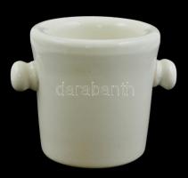 Nagyméretű Drasche polcelán patikai mozsár, jelzett, m: 13,5 cm