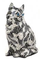 Nagy méretű kerámia macska figura. Mázas, kis kopással. 33 cm