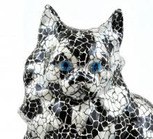 Nagy méretű kerámia macska figura. Mázas, kis kopással. 33 cm