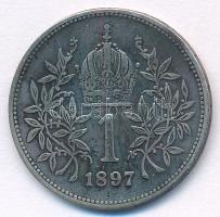 Ausztria 1897. 1K Ag "Ferenc József" T:2- átvésett fej és szakáll
Austria 1897. 1 Corona ...