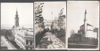 cca 1910 Belgrád 9 db nagyobb méretű, feliratozott fotó a régi Belgrádról, érdekes részletekkel, rég...
