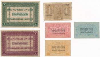 Olaszország / Velence / Osztrák-magyar megszállás 1918. 5c + 10c + 50c + 1L + 2L + Olaszország 1939....