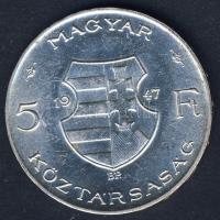 1947. 5Ft Ag "Kossuth" T:1-/2+