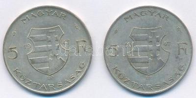 1947. 5Ft Ag "Kossuth" (2x) T:2-,3 Adamo F8.1