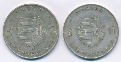 1947. 5Ft Ag "Kossuth" (2x) T:2-,3 Adamo F8.1
