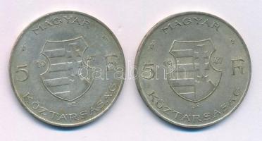 1947. 5Ft Ag "Kossuth" (2x) T:2- Adamo F8.1