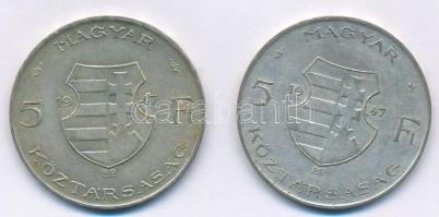 1947. 5Ft Ag "Kossuth" (2x) T:2- Adamo F8.1