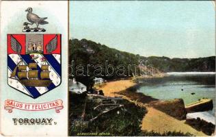 1911 Torquay, Babbacombe Beach, coat of arms. B. & R.'s "Camera" Series (EK)