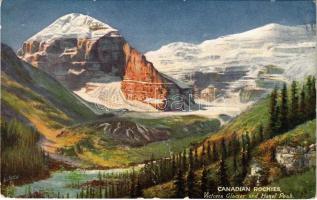 Canadian Rockies, Victoria Glacier and Hazel Peak. Raphael Tuck & Sons Oilette The Canadian Rockies Series II. Postcard 2519. (EB)