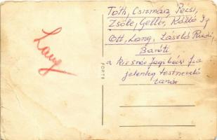 Győr (?), sportolók öltönyben. Hátoldalon feliratozva. photo (EB)