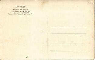 Hamburg, Gruss von der grossen Stadtrundfahrt. Photo Ad. Mann / autobus trip  (EK)