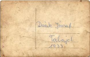 1933 Tabajd, cséplés. photo (fl)