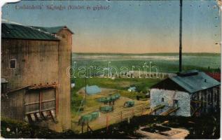 1919 Alsóság, (Celldömölk) Sághegy, Bazaltbánya, kőtörő és gépház (lyukak, varrva volt / pinholes, it was sewn)