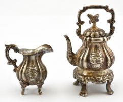 Ezüst(Ag) mini kis kiöntő, 2 db, jelzett, m: 3 és 5 cm, nettó: 51,4 g