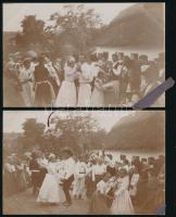 cca 1913 2 db esküvői témájú fotólap, az Amatőr Gyűjtők És Sportolók Egyesülete bélyegzésével 9×14 cm