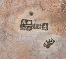 Ezüst(Ag) keresztelő pohár, jelzett, m: 7 cm, nettó: 64,7 g