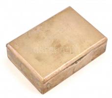 Ezüst(Ag) dobozka, fa betéttel, jelzett, 11,5×8×3 cm, bruttó: 176,8 g