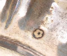 Ezüst(Ag) hólyagos peremű tálca, jelzett, 26×18 cm, nettó: 182,6 g