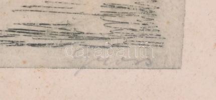 Gross jelzéssel. Piaci forgatag. Rézkarc, papír, üvegezett keretben, 18x23 cm