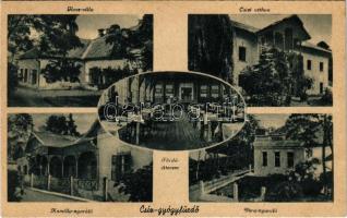 1943 Csíz-gyógyfürdő, Kúpele Cíz; Glosz villa, Kamilla és Vera nyaraló, fürdő étterem belső, Csízi otthon / villas, spa restaurant interior