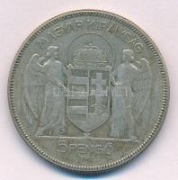 1930. 5P "Horthy Jobbra" Ag T:3 Adamo P8