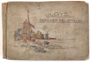 cca 1913 az Amatőr Gyűjtők És Sportolók Egyesülete festett vászonkötésű fotóalbuma, 22 db fotólappal...