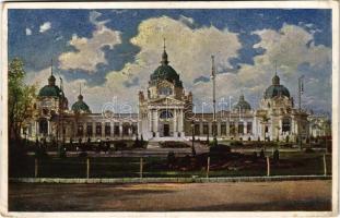 1917 Budapest XIV. Széchenyi fürdő a Városligetben. Művészlevelezőlap H.H. 7014/15.