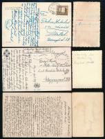 cca 1914-54  egy kivételével I. és II. Világháborús fotó, fotólap ás képeslap, össz. 10 db, kettő fo...