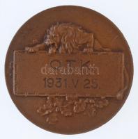 1931. "O.T.K. 1931. V. 25." Br úszó sportérem T:2-