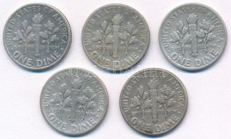 Amerikai Egyesült Államok 1947. 1d Ag "Roosevelt" + 1947D 1d Ag "Roosevelt" (2x)...