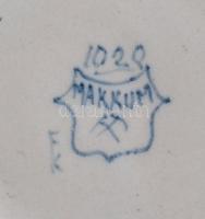 Holland fajansz tálka, Makkum jelzéssel, kézzel festett, apró kopásokkal, foltokkal 11x11,5x3 cm