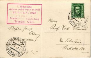 1928 Trencsén, Trencín; I. Slovenská vystava postovnych známok / I. Slovakische Briefmarken-Ausstell...